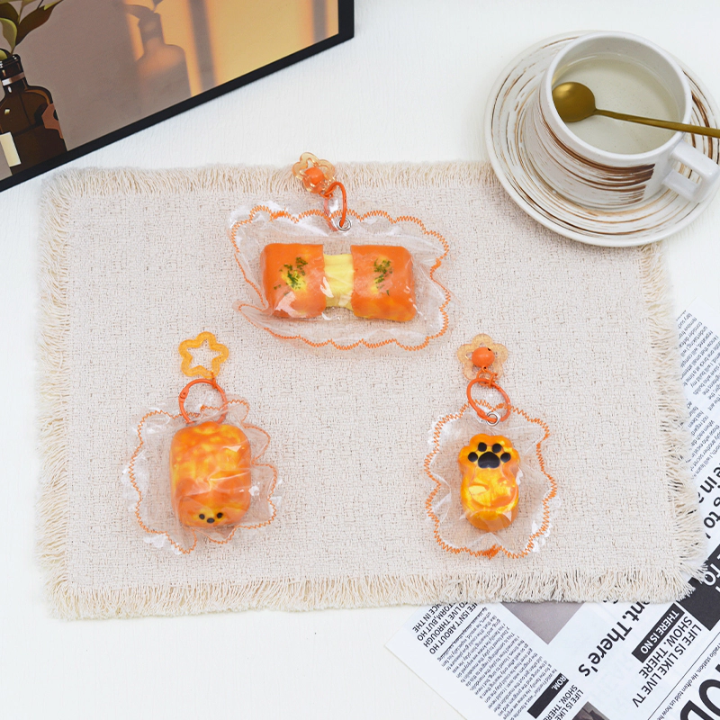 Squishy de panadería de terciopelo naranja